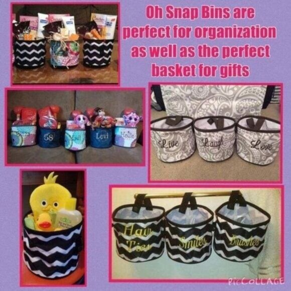 31 thirty one gifts oh snap bin Navy Cross Pop New with Tags Clean smoke - Picture 3 of 10